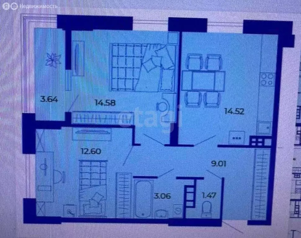 2-комнатная квартира: брянск, улица комарова, 47 (60.4 м) - Фото 0