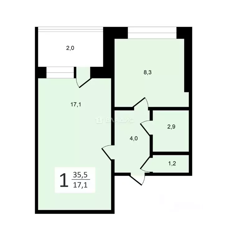 1-к кв. Нижегородская область, Нижний Новгород ул. Баумана, 60 (35.5 ... - Фото 1