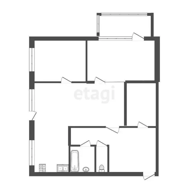 3-комнатная квартира: Ульяновск, улица Лихачёва, 4 (51.4 м) - Фото 1