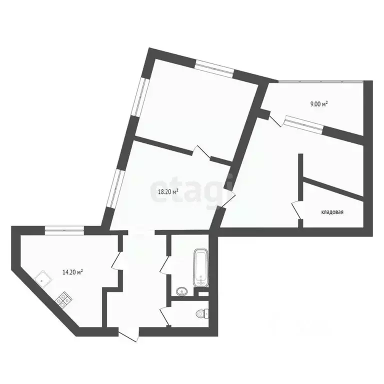 3-к кв. Тюменская область, Тюмень ул. Станислава Карнацевича, 12 (99.5 ... - Фото 2