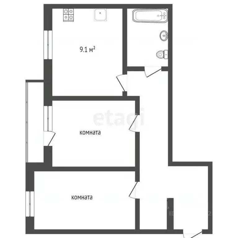 2-к кв. Забайкальский край, Могоча Березовая ул., 43 (48.2 м) - Фото 2