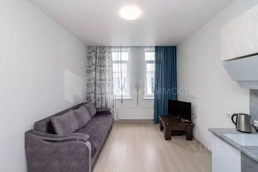 Студия Тюменская область, Тюмень ул. Ю.-Р.Г. Эрвье, 38 (27.1 м) - Фото 1