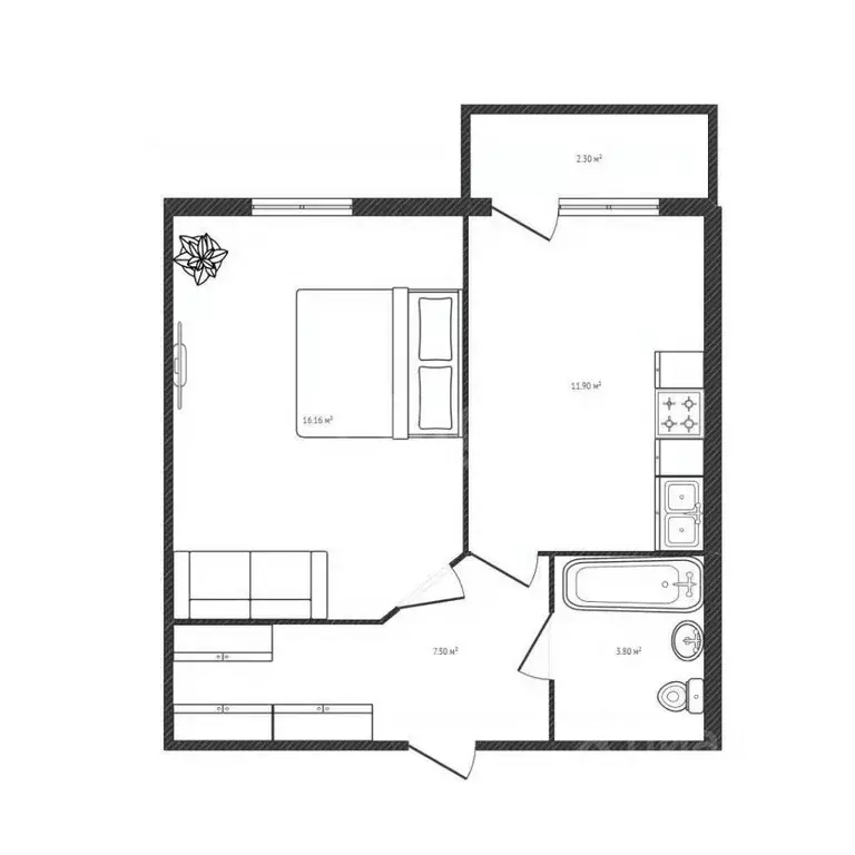 1-к кв. Брянская область, Брянск ул. Костычева, 84Б (42.1 м) - Фото 2