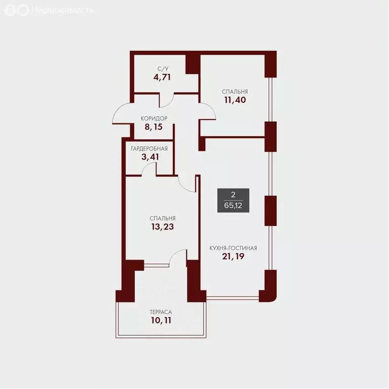 2-комнатная квартира: Оренбург, ЖК Гагарин Парк (65.12 м) - Фото 0