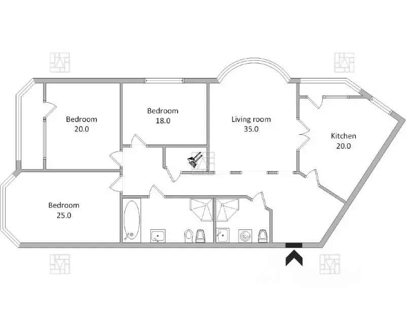 4-к кв. Москва Кастанаевская ул., 13 (177.0 м) - Фото 2