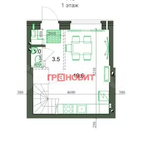 2-к. квартира, 46 м, 1/2 эт. - Фото 0