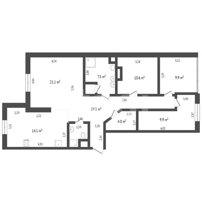 3-комнатная квартира: Котельники, Кузьминская улица, 17 (89.7 м) - Фото 0
