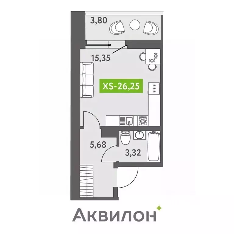 Студия Санкт-Петербург бул. Головнина, 4 (26.9 м) - Фото 0