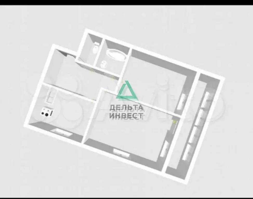 2-к. квартира, 47,8 м, 5/5 эт. - Фото 1
