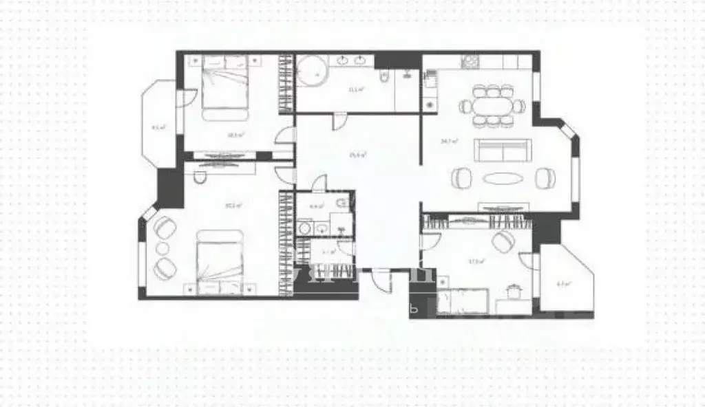 3-к кв. Москва Ломоносовский просп., 25к5 (153.8 м) - Фото 2