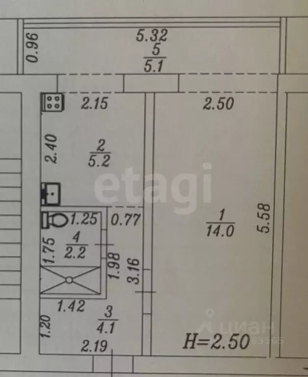 1-к кв. Краснодарский край, Анапа ул. Ленина, 134 (31.0 м) - Фото 2