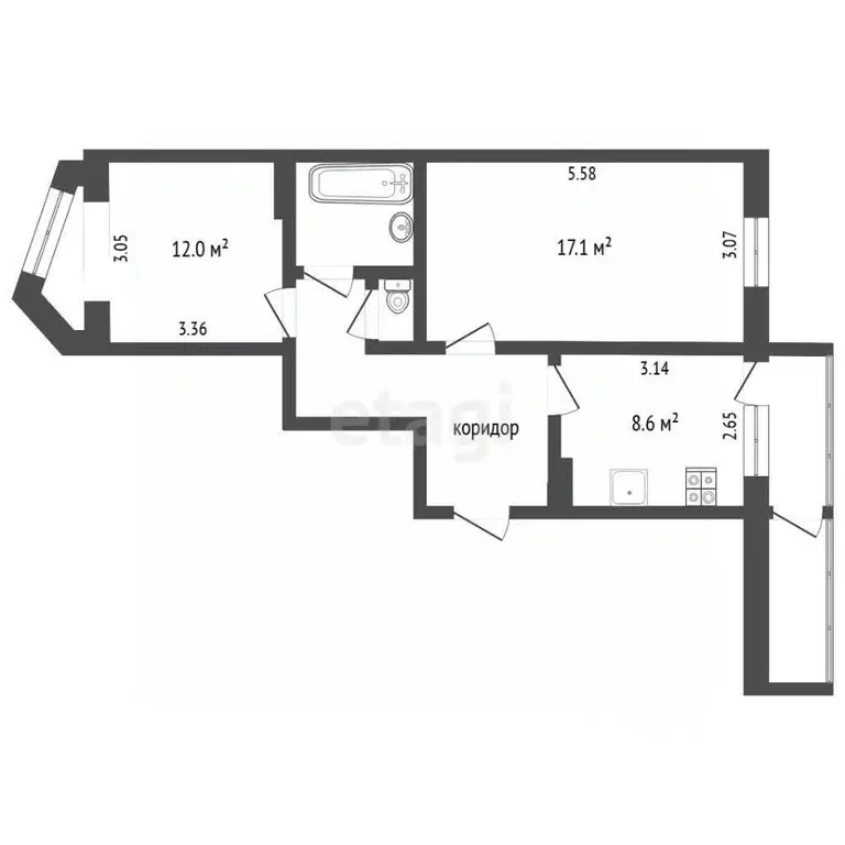 2-к кв. Камчатский край, Петропавловск-Камчатский Орбитальный проезд, ... - Фото 2