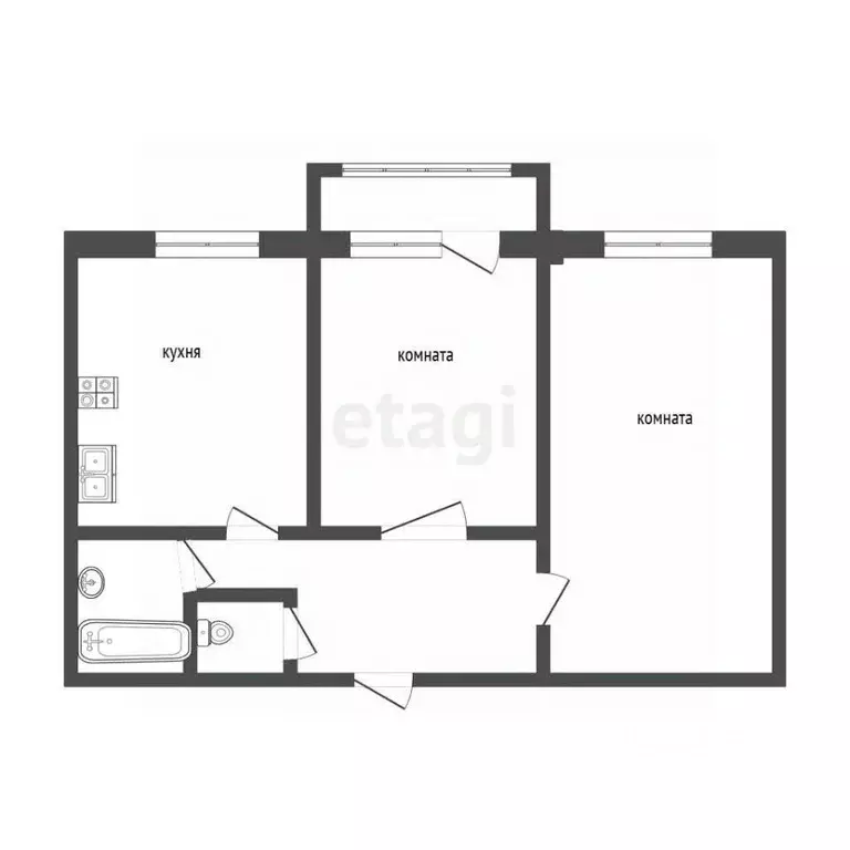 2-к кв. Тюменская область, Тюмень Антипино мкр, ул. Александра ... - Фото 2