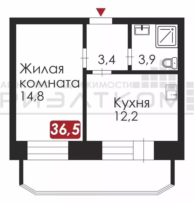 1-комнатная квартира: Благовещенск, Партизанская улица, 43 (37 м) - Фото 0