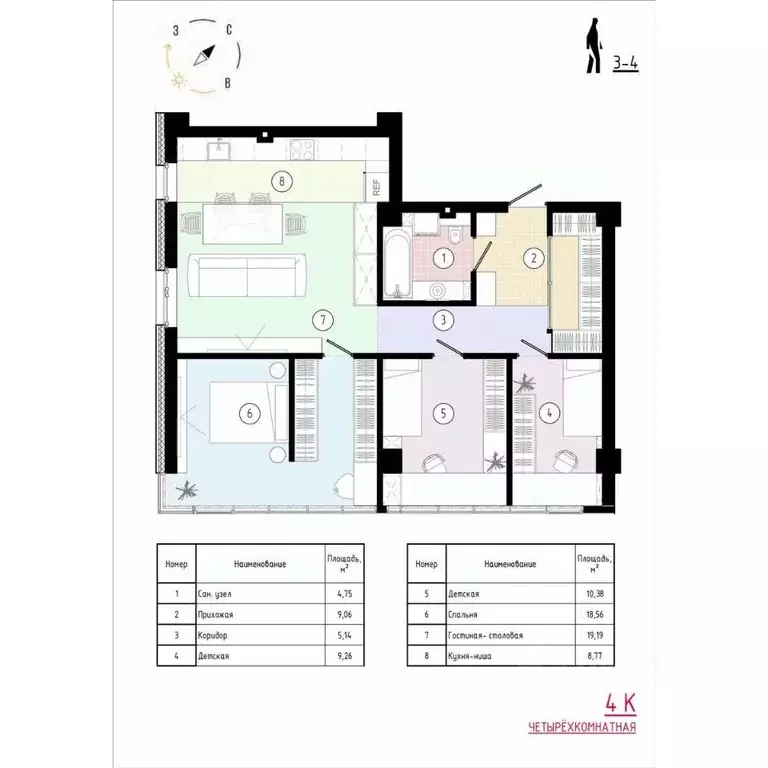 4-к кв. Приморский край, Владивосток Острогорный жилой комплекс (87.8 ... - Фото 1