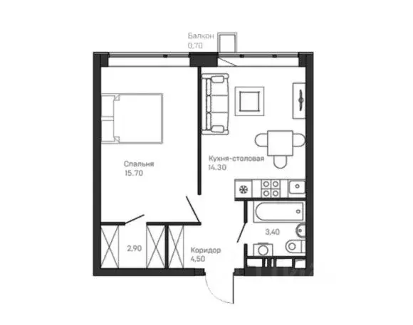 1-к кв. Ярославская область, Ярославский муниципальный округ, пос. ... - Фото 2