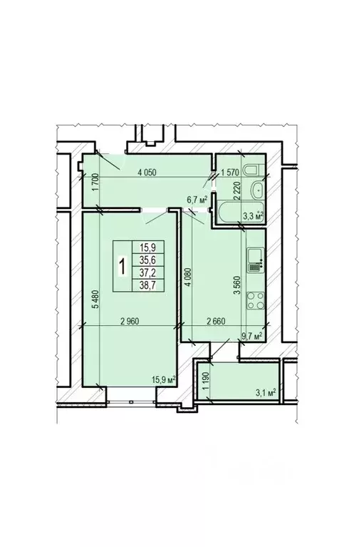 1-к кв. Саратовская область, Энгельс Новобазарная ул., 4 (38.7 м) - Фото 1