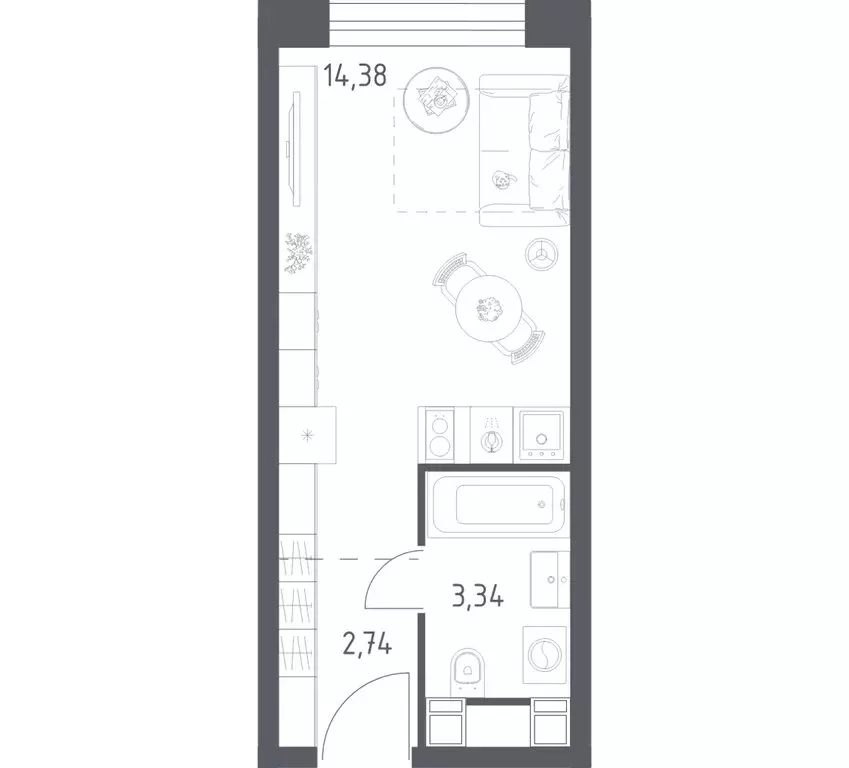 Квартира-студия: Москва, Пятницкое шоссе, 56Б (20.5 м) - Фото 1