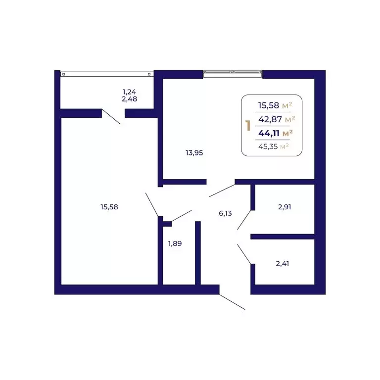 1-комнатная квартира: Уфа, жилой район Затон-Восточный, ЖК Паруса ... - Фото 0