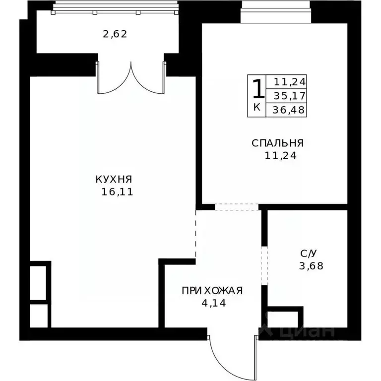 1-к кв. Нижегородская область, Нижний Новгород Ленгородок мкр, Мед ... - Фото 2
