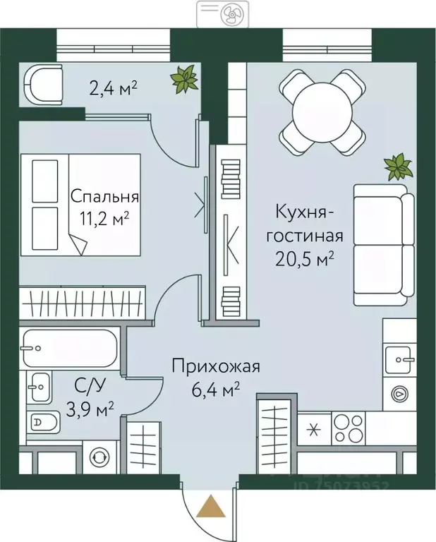 1-к кв. Волгоградская область, Волгоград Новосибирская ул., 74 (44.4 ... - Фото 0