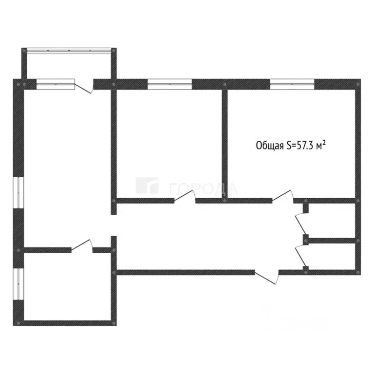 3-к кв. Кемеровская область, Новокузнецк ул. 40 лет ВЛКСМ, 110 (57.3 ... - Фото 2
