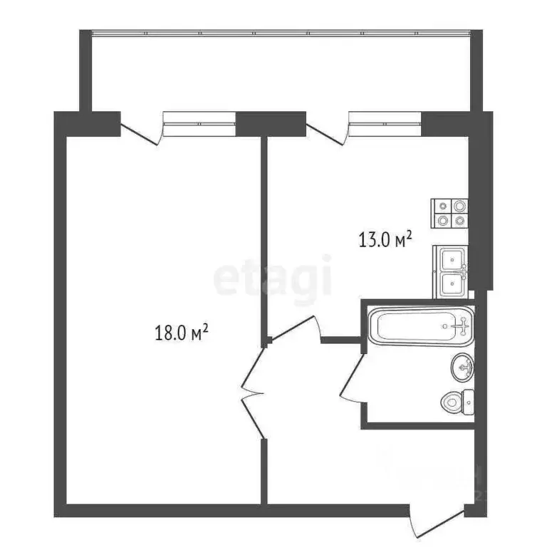 1-к кв. Костромская область, Кострома ул. Терешковой, 29Б (41.6 м) - Фото 2