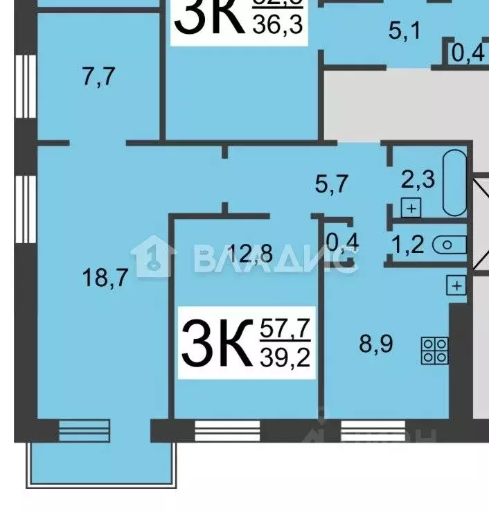 3-к кв. Нижегородская область, Нижний Новгород ул. Маршала Голованова, ... - Фото 2