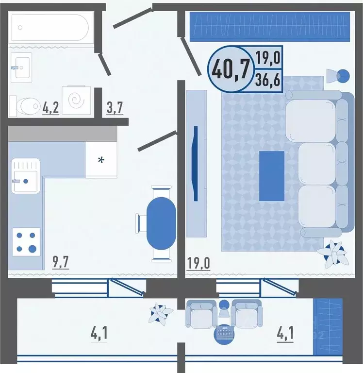 1-к кв. Орловская область, Орел Черепичная ул., 22к2 (40.7 м) - Фото 0