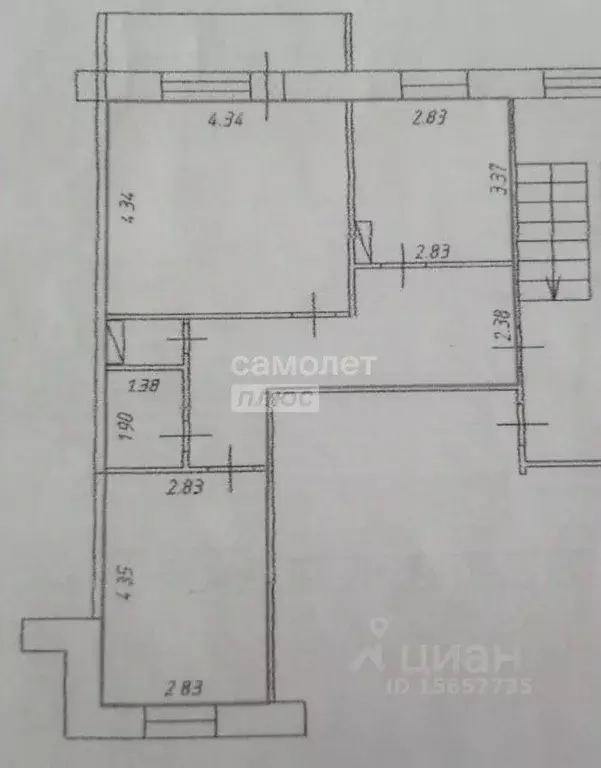 2-к кв. Омская область, Омск Московка-2 мкр, ул. Молодова, 24 (57.0 м) - Фото 1