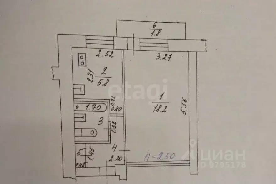 1-к кв. Татарстан, Зеленодольск ул. Королева, 5 (35.3 м) - Фото 2