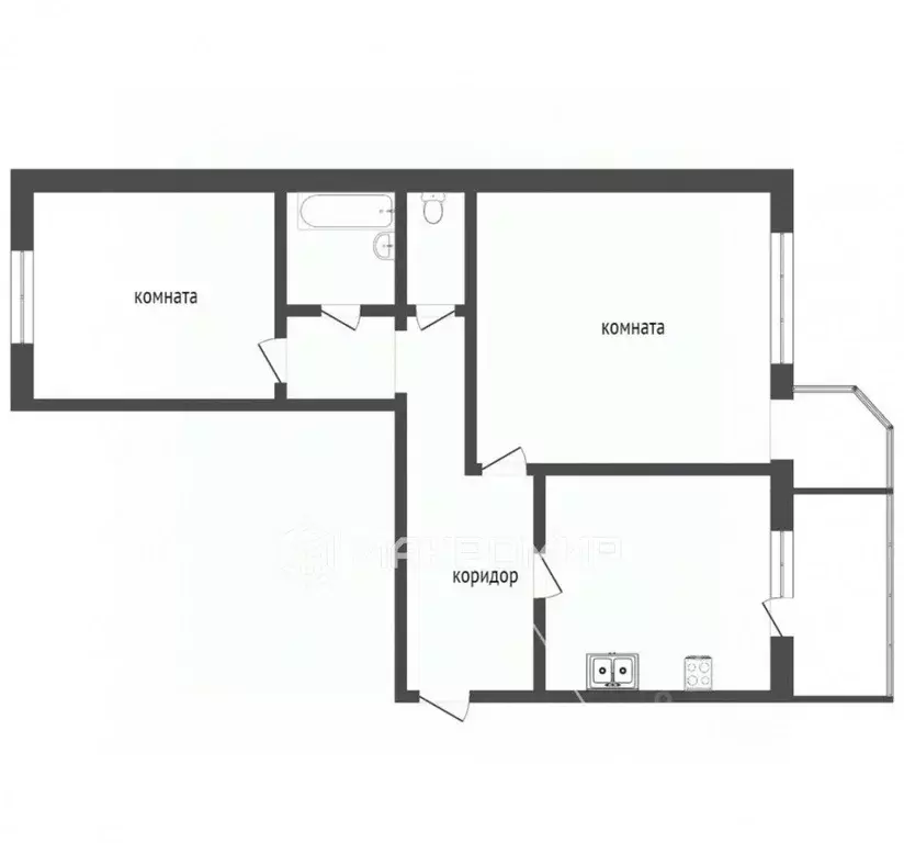 2-к кв. Ханты-Мансийский АО, Сургут ул. Крылова (67.4 м) - Фото 2