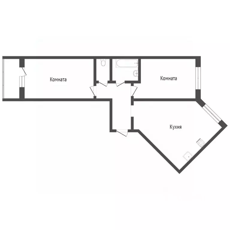 2-к кв. Омская область, Омск ул. Перелета, 33 (74.0 м) - Фото 2