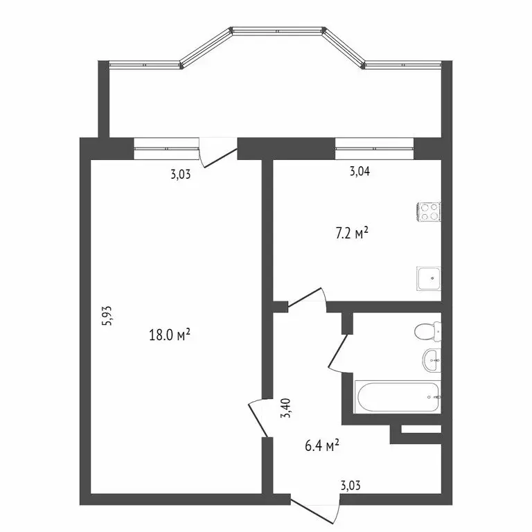 1-комнатная квартира: Новосибирск, улица Краузе, 19 (35 м) - Фото 1