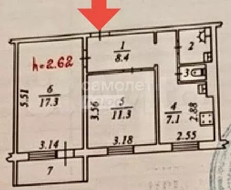 2-к. квартира, 47,7 м, 5/5 эт. - Фото 0