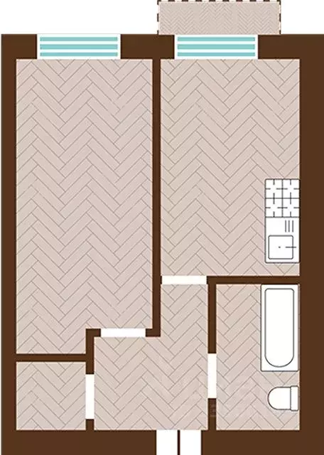 1-к кв. Калининградская область, Гурьевский муниципальный округ, пос. ... - Фото 1