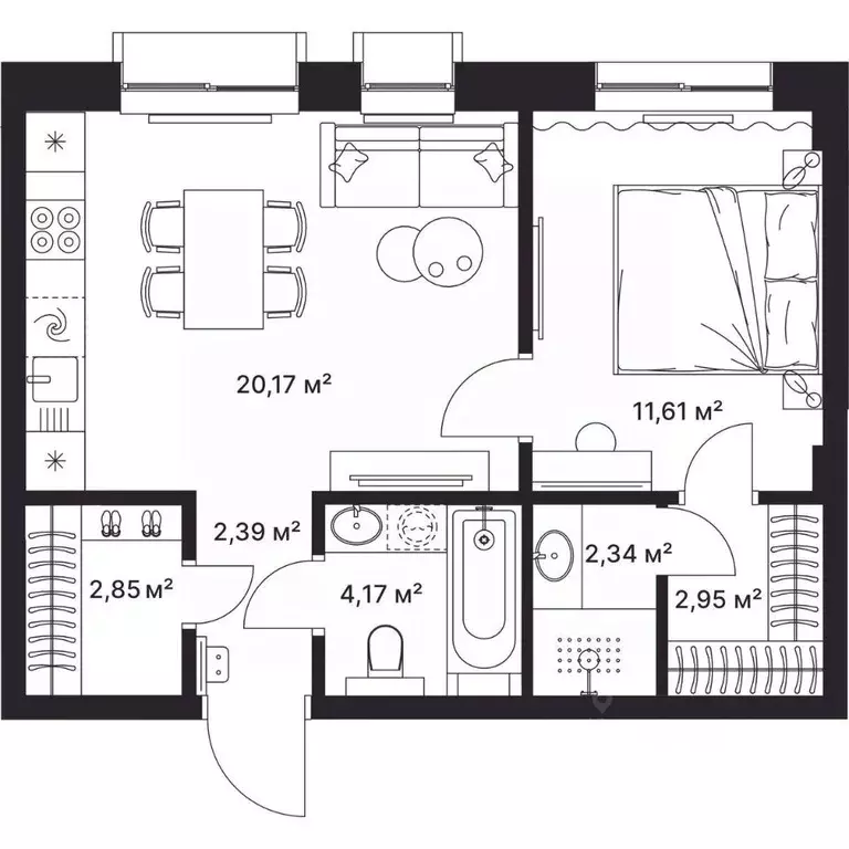 1-к кв. Владимирская область, Киржач ул. Свердлова, 10А (46.0 м) - Фото 1