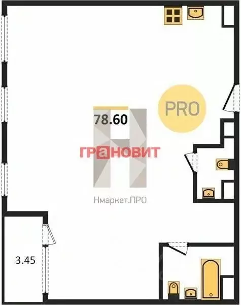 3-к кв. Новосибирская область, Новосибирск ул. Кирова, 50 (78.6 м) - Фото 1