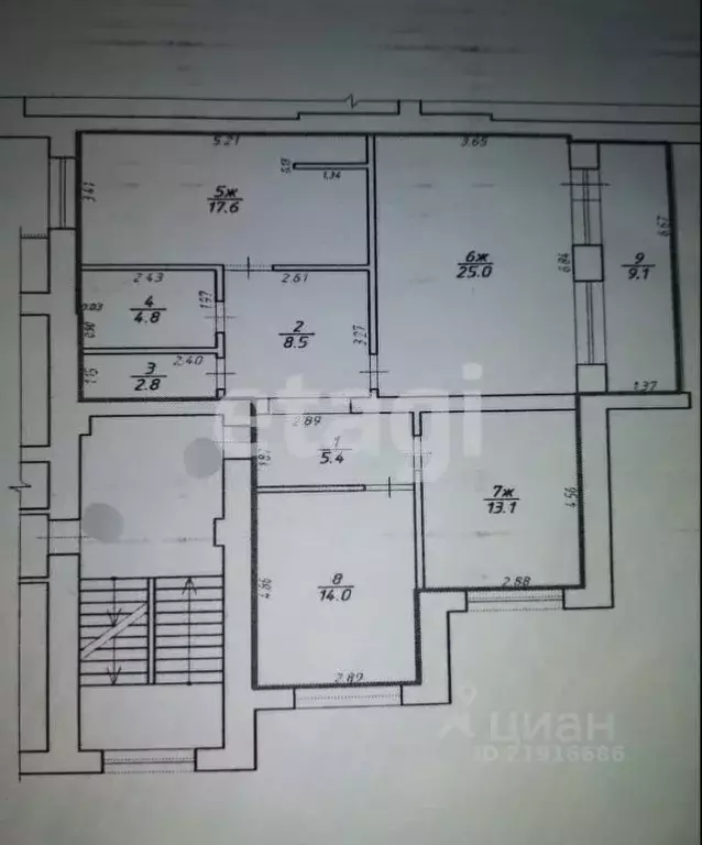 3-к кв. Калининградская область, Гурьевский муниципальный округ, пос. ... - Фото 2