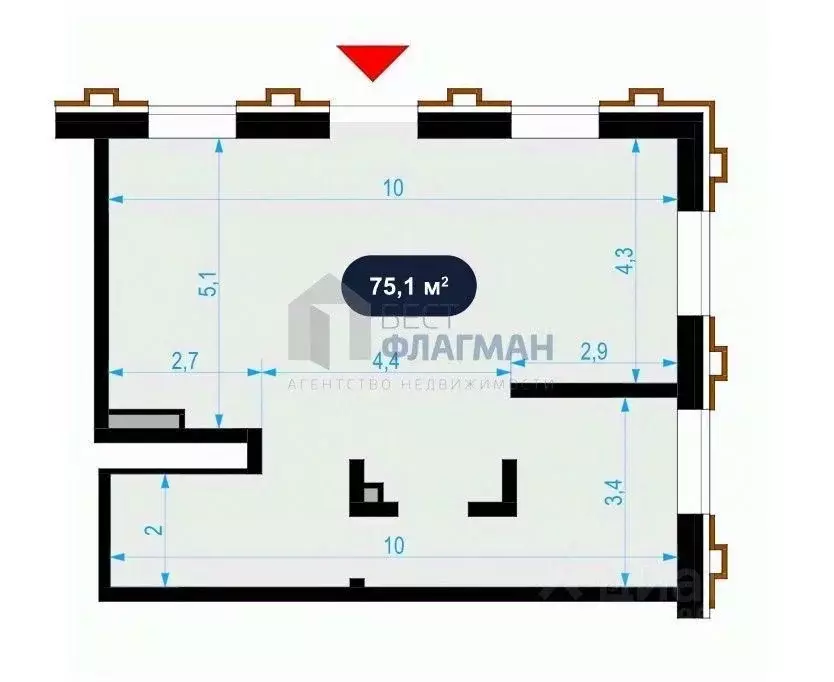 Помещение свободного назначения в Москва Выборгская ул., 18 (75 м) - Фото 2