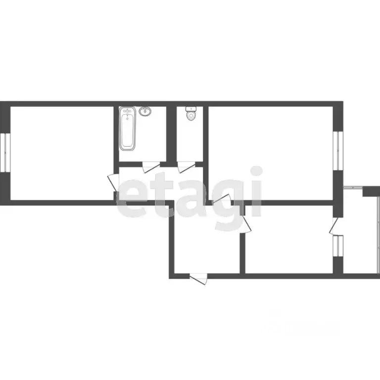 3-к кв. Томская область, Томск тракт Иркутский, 114/1 (70.5 м) - Фото 2