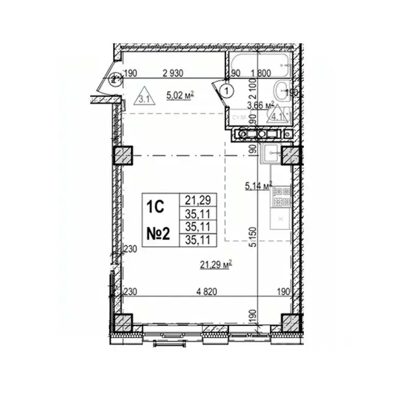 Студия Приморский край, Уссурийск Семь Ветров мкр, Уссури Парк жилой ... - Фото 1