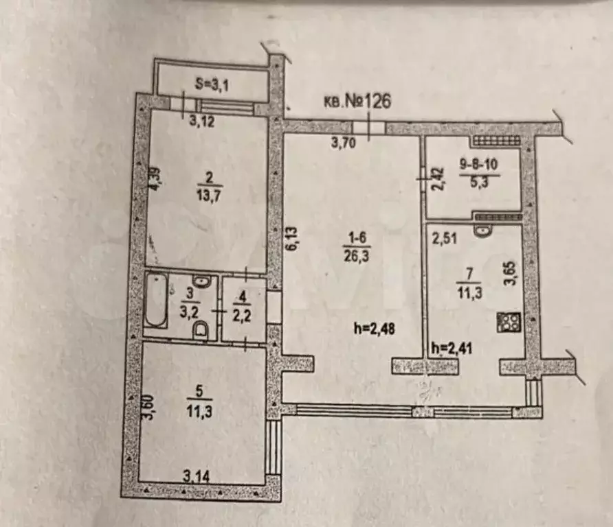 3-к. квартира, 82 м, 9/17 эт. - Фото 0