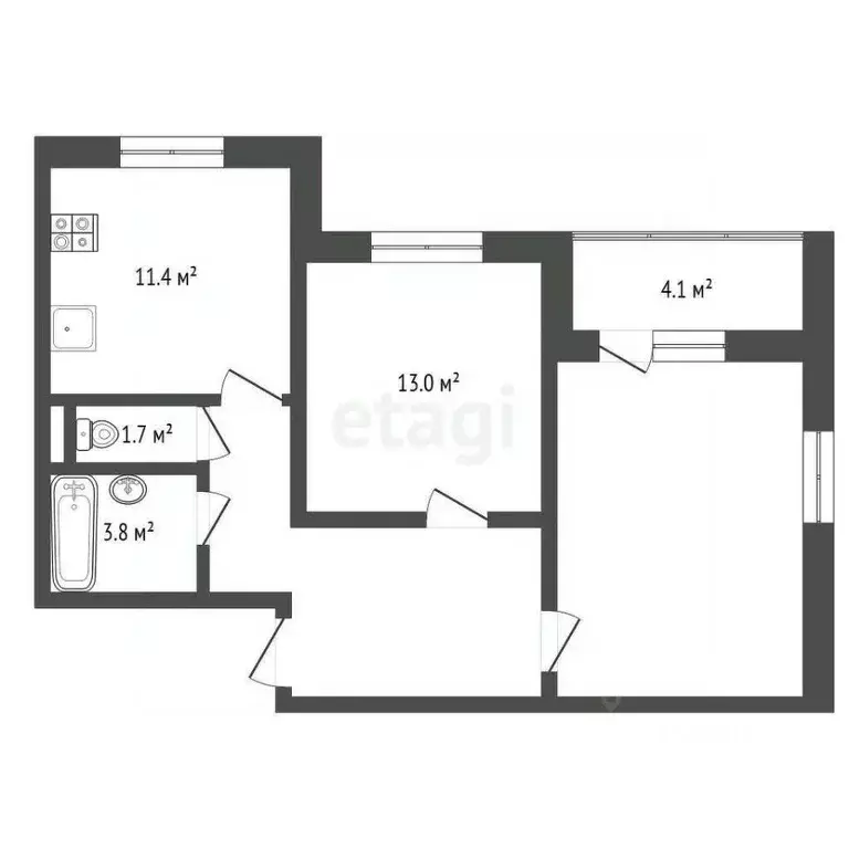 2-к кв. Орловская область, Орел ул. Зареченская, 1к2 (58.9 м) - Фото 1
