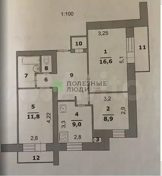 3-к. квартира, 65,5 м, 8/15 эт. - Фото 0