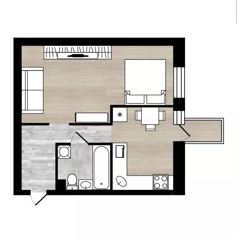 1-к кв. Ярославская область, Ярославль Красноборская ул., 35 (39.0 м) - Фото 2