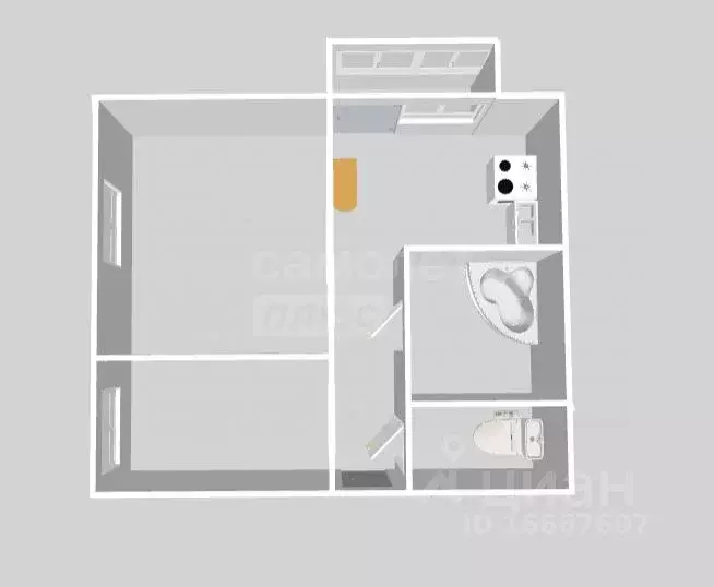 2-к кв. Оренбургская область, пос. Акбулак ул. Степная, 54 (42.4 м) - Фото 1