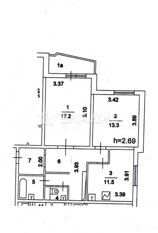 2-к. квартира, 61,5 м, 2/24 эт. - Фото 0