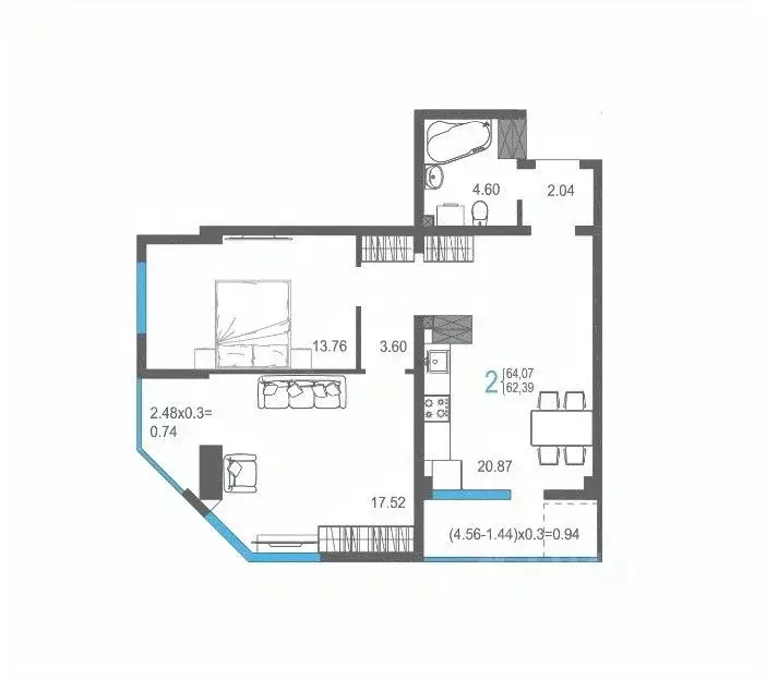 2-к кв. Крым, Ялта ул. Кирова, 155Ак1 (64.07 м) - Фото 1