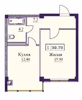 1-комнатная квартира: Ставропольский край, Минеральные Воды (39.7 м) - Фото 1